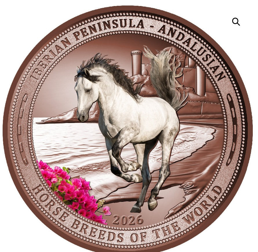 2026 Liberia Iberian Andalusian Horse 5 oz Copper Coin