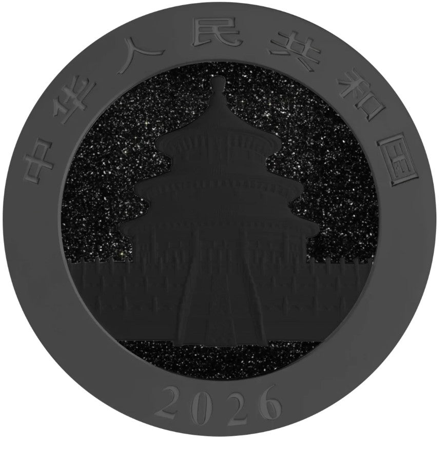 2026 China Panda Triple Black Diamond Edition 30g Silver Coin