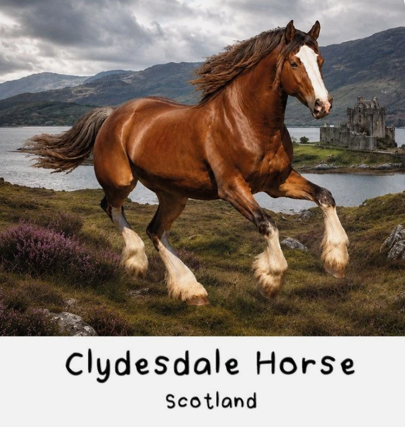 2026 Liberia Clydesdale Horse Scotland Dollar 5oz 999 Proof-like Copper Coin in Display Box