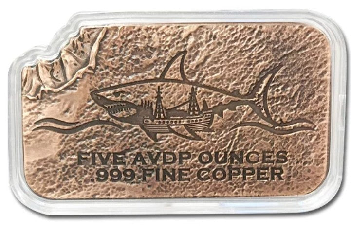 Shark Bait 5 oz Colorized Copper Bar (New in Capsule)