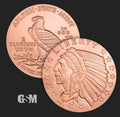 5 oz Incuse Indian Copper Round