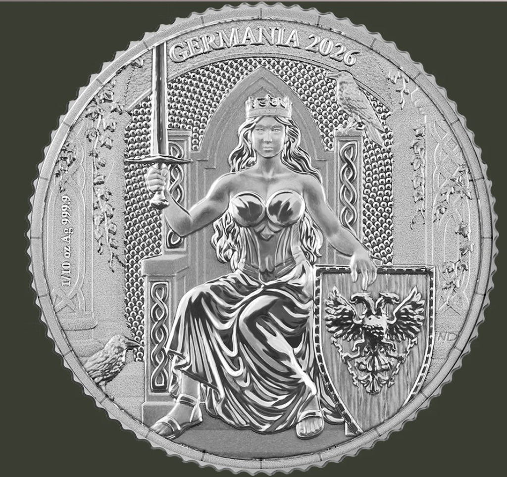 2026 Germania 1/10 oz Silver coins Ag 999.9 BU