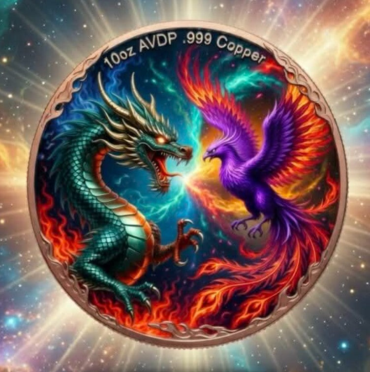 Dragon vs Phoenix 10 oz Copper Round