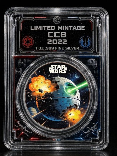 PRESALE ONLY - Darth Vader & Death Star 1 oz Silver Coin in Slab