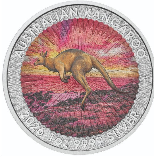 PRESALE ONLY - 2026 Australia Kangaroo Sundown Edition 1 oz Silver in Card