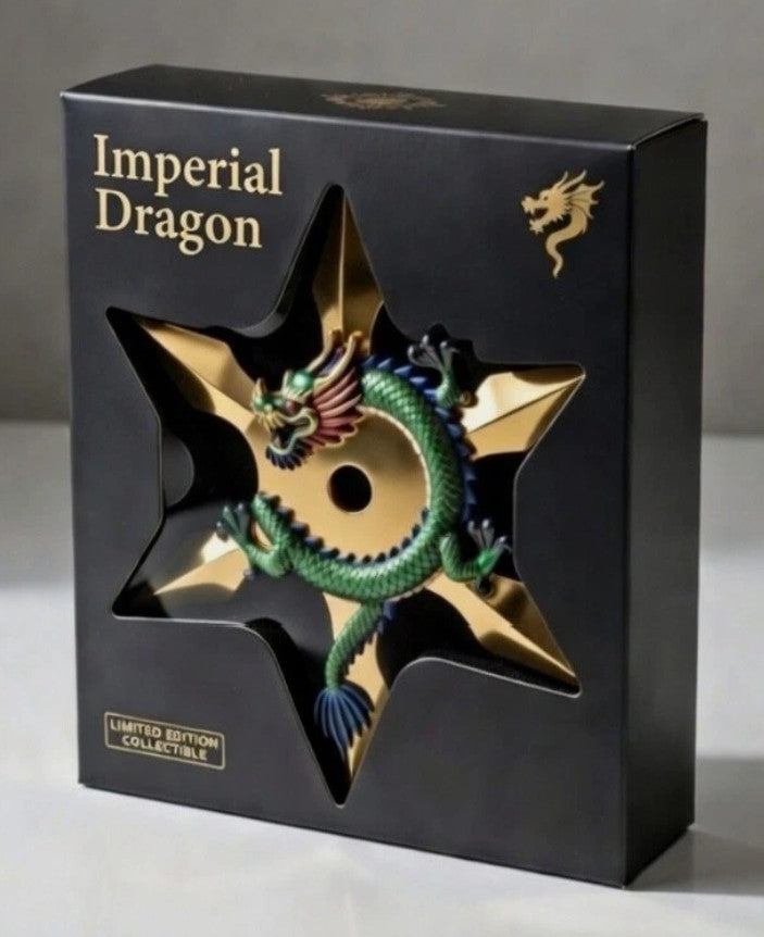 **Imperial Dragon 2 oz Copper Gold Gilded Ninja Star Dragon in Box