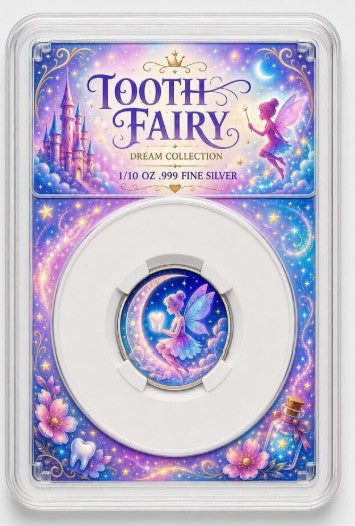 PRESALE ONLY - Toothy Fairy 1/10 oz Silver Round - 6 Different Colours!
