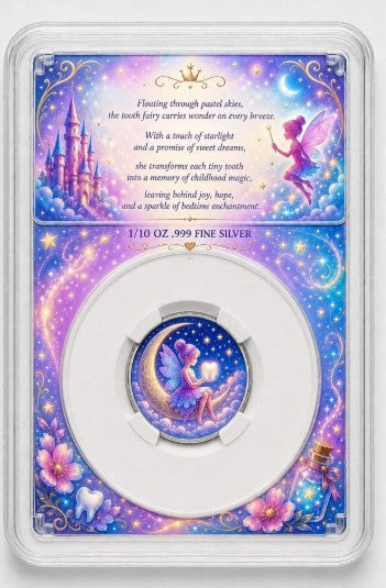 PRESALE ONLY - Toothy Fairy 1/10 oz Silver Round - 6 Different Colours!
