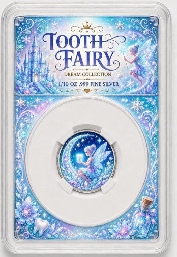 PRESALE ONLY - Toothy Fairy 1/10 oz Silver Round - 6 Different Colours!