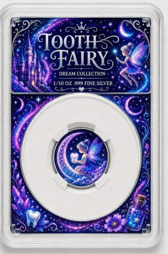PRESALE ONLY - Toothy Fairy 1/10 oz Silver Round - 6 Different Colours!