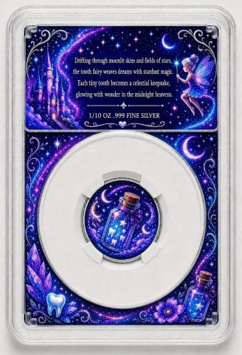 PRESALE ONLY - Toothy Fairy 1/10 oz Silver Round - 6 Different Colours!