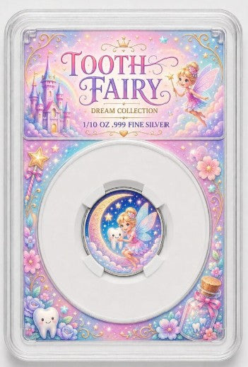 PRESALE ONLY - Toothy Fairy 1/10 oz Silver Round - 6 Different Colours!