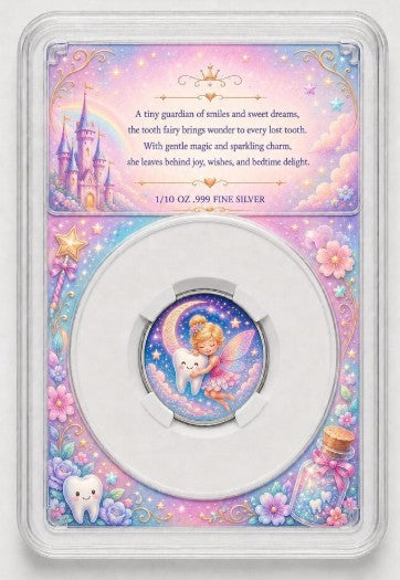 PRESALE ONLY - Toothy Fairy 1/10 oz Silver Round - 6 Different Colours!
