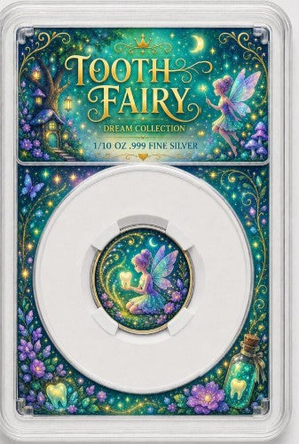 PRESALE ONLY - Toothy Fairy 1/10 oz Silver Round - 6 Different Colours!