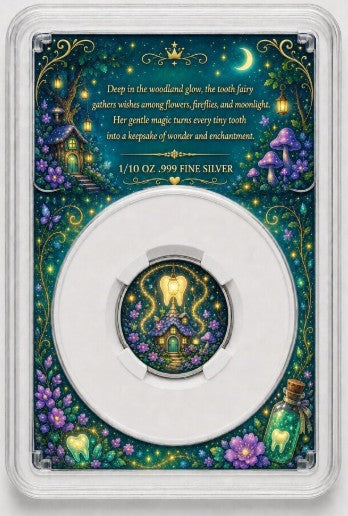 PRESALE ONLY - Toothy Fairy 1/10 oz Silver Round - 6 Different Colours!