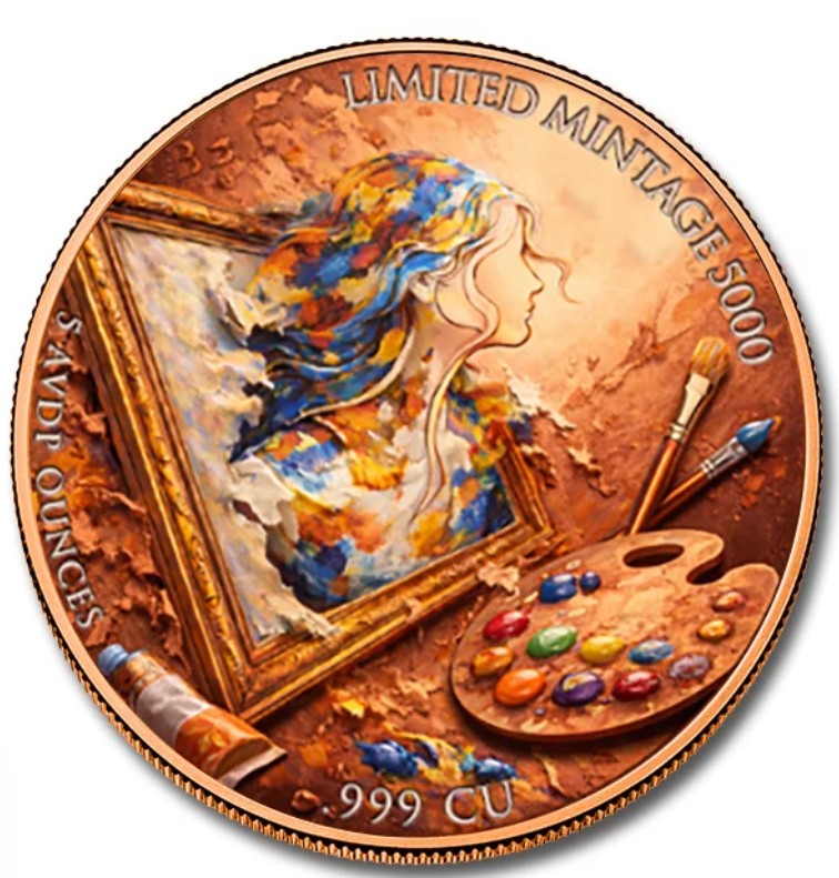 PRESALE ONLY - Painter’s Reflection 5 oz Colorized Copper Round (New in Capsule)