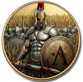 PRESALE - Historic Warriors Spartan Army 5oz Copper Coloured 24 Karat Gold Gilded Round in Capsule