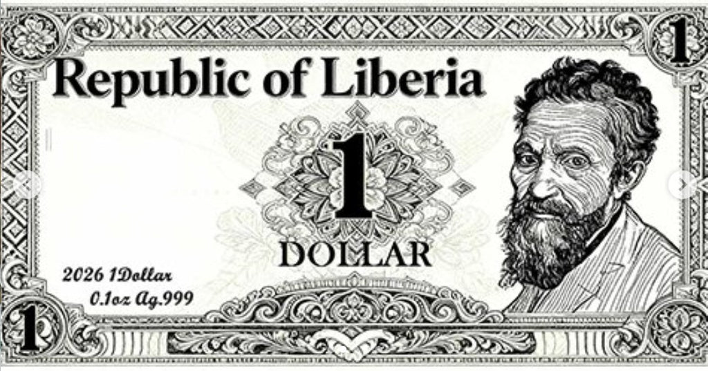 2026 Liberia Creation of Adam 1/10 oz Silver Foil Note