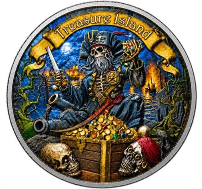 PRESALE ONLY - TREASURE ISLAND Deadman's Last Plunder 1 Oz Silver Coin 2$ Niue 2026