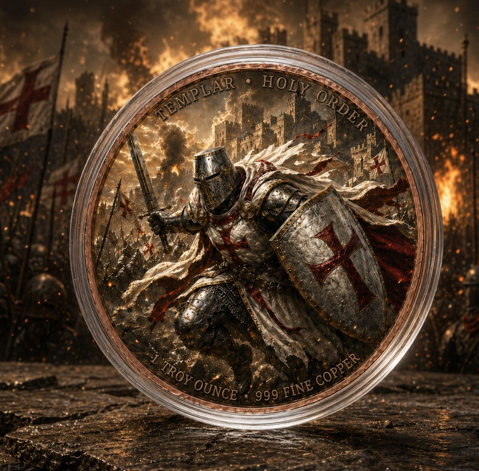 PRESALE ONLY - Assassin vs Templar Infinity Copper Coin Pair | 2 x 1 Troy Ounce COPPER