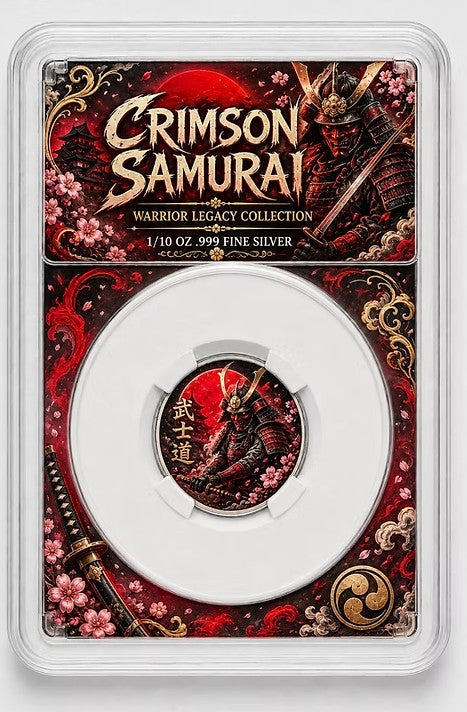 PRESALE ONLY - 2026 Crimson Samurai 1/10 oz .999 Silver Coin in Slab