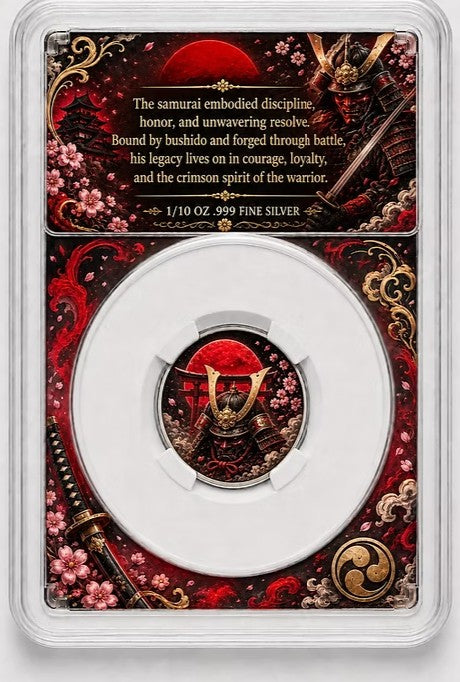 PRESALE ONLY - 2026 Crimson Samurai 1/10 oz .999 Silver Coin in Slab