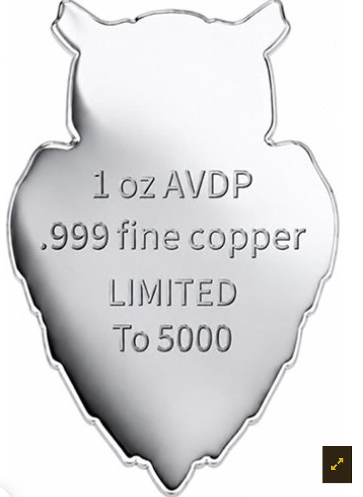 PRESALE ONLY - Modern Wisdom AI Owl 1 oz Copper Medal
