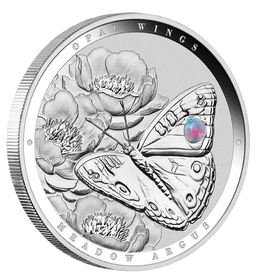 PRESALE ONLY - Australian Opal Wings Meadow Argus 2026 $2 Opal 1oz Silver Proof Coin