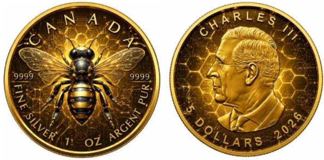 PRESALE ONLY - 2026 Maple The Golden Bee Edition 1 oz Silver Coin