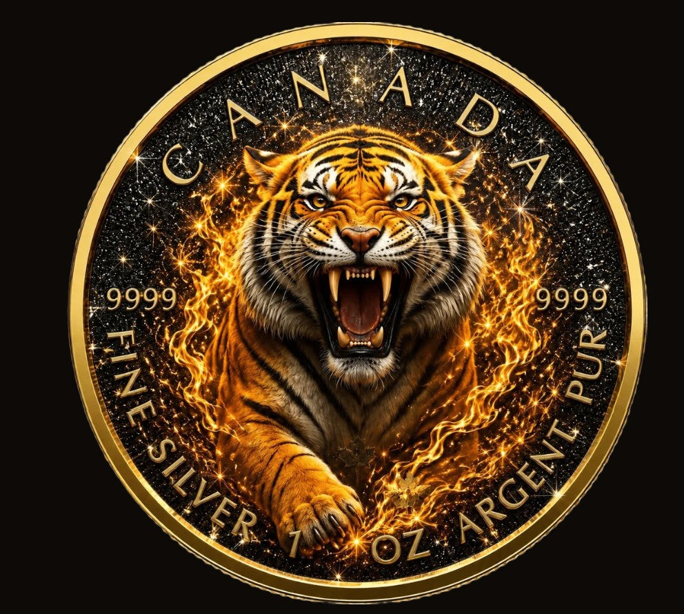 PRESALE ONLY - 2026 Canada Maple Leaf Blazing Tiger Black Diamond Edition