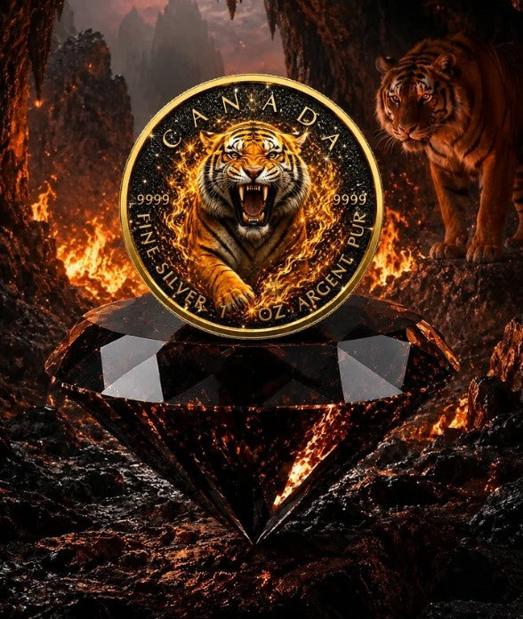 PRESALE ONLY - 2026 Canada Maple Leaf Blazing Tiger Black Diamond Edition