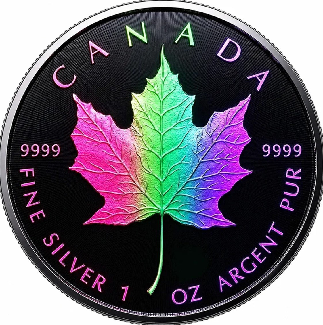 PRESALE ONLY - 2026 Maple Leaf Cyber Neon Holo Edition 1 oz Silver Coin