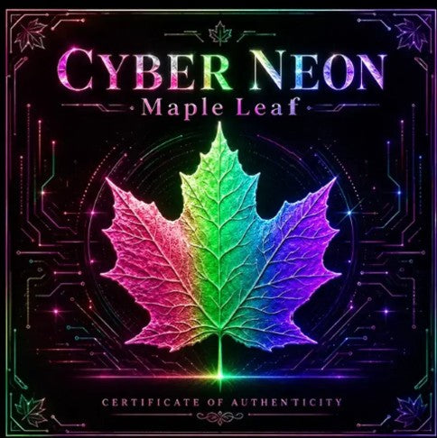 PRESALE ONLY - 2026 Maple Leaf Cyber Neon Holo Edition 1 oz Silver Coin