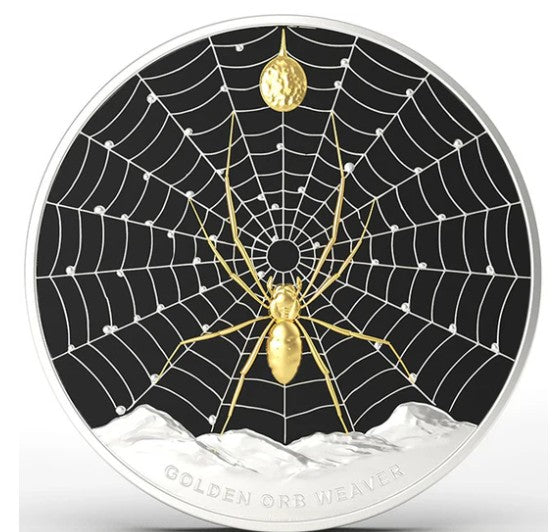 2026 Pitcairn $5 Golden Orb Spider 1oz Silver Proof Coin
