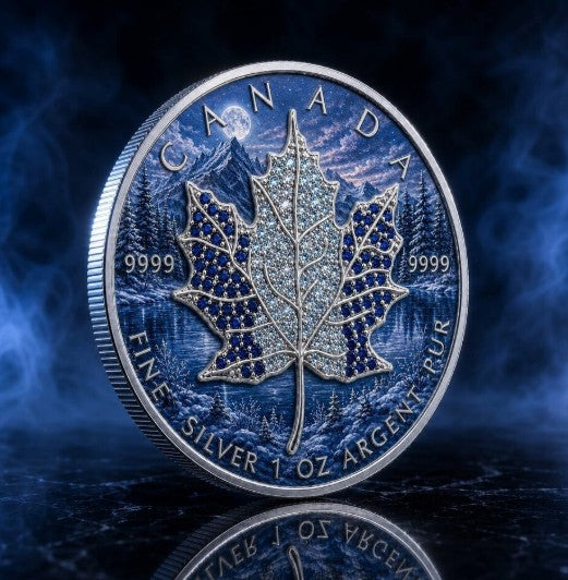 PRESALE ONLY - 2026 Season Winter Maple Bejeweled 1 oz Silver Coin