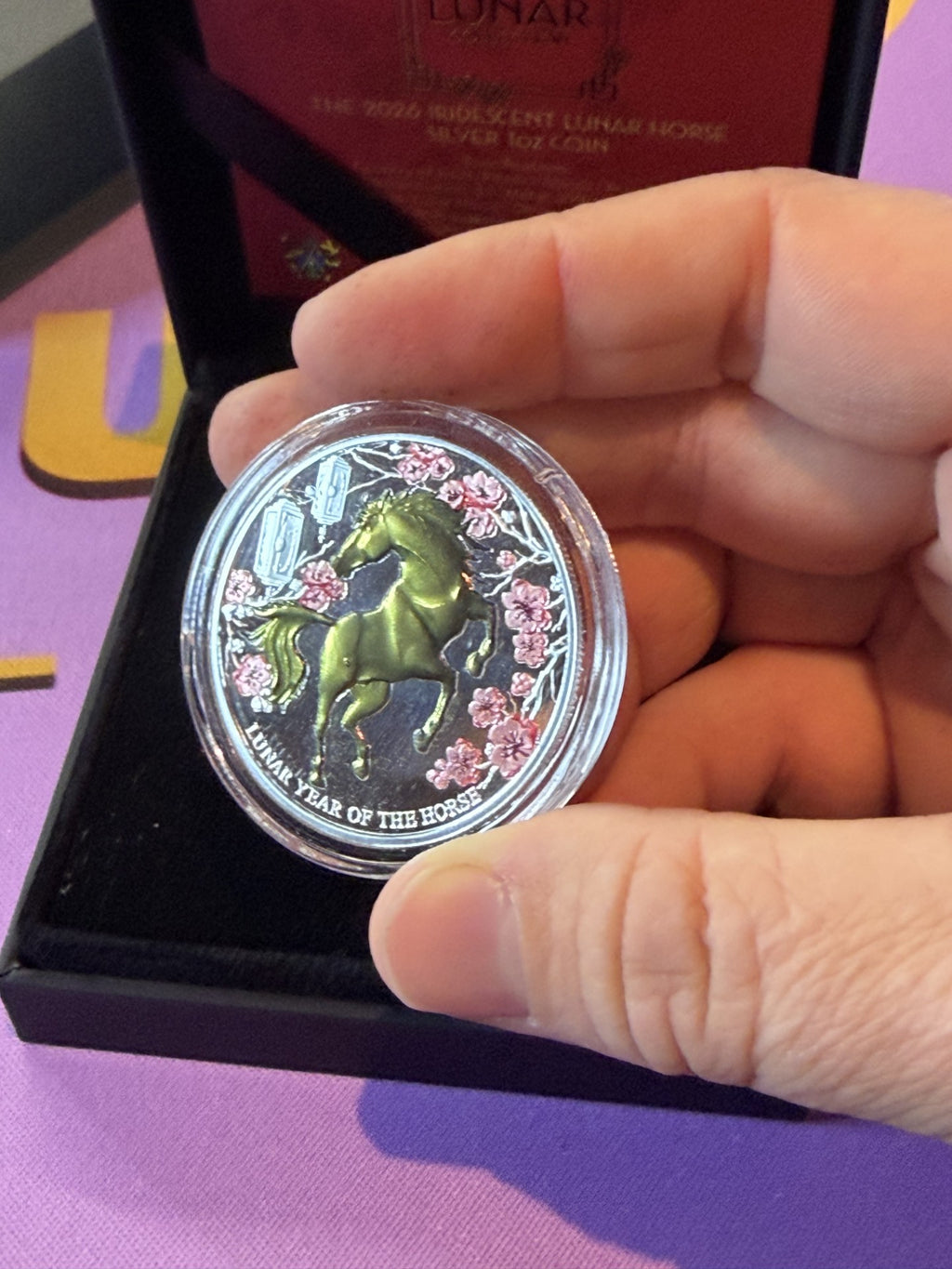 2026 Pitcairn Islands Lunar Year of The Horse 1 oz Silver Iridescent Proof Coin