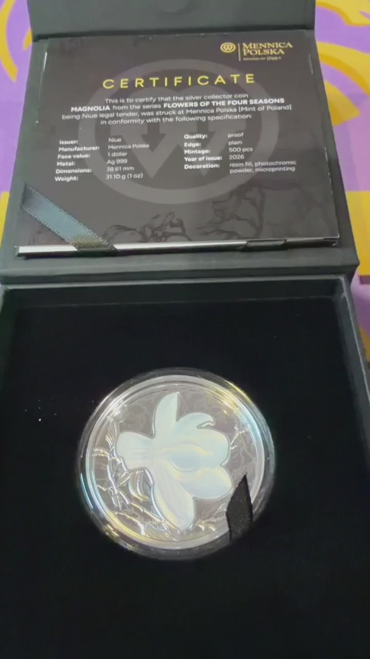 2026 Flowers Of The Four Seasons - Magnolia 1oz Silver Proof Coin